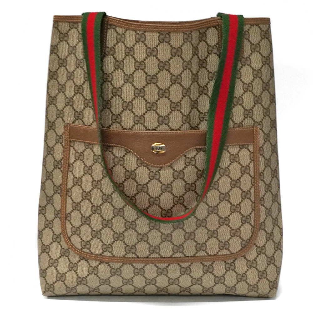 Gucci Sherry Line tote bag beige GG Supreme canvas web Brown